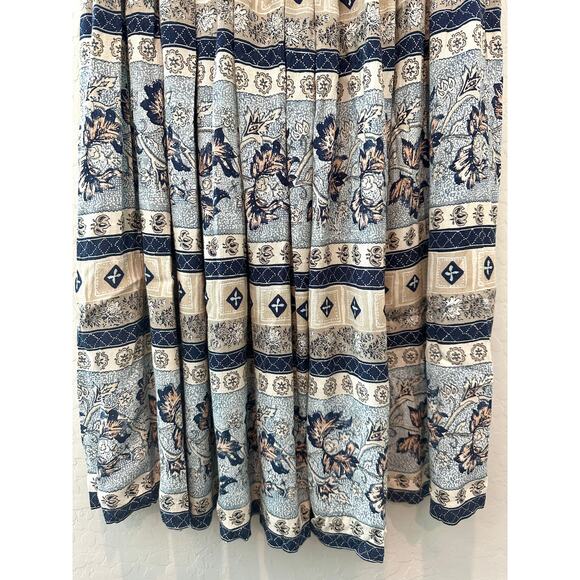 WORTHINGTON Vintage Midi Skirt Boho Floral 90s Cottagecore Elastic Waist Medium - Picture 3 of 5